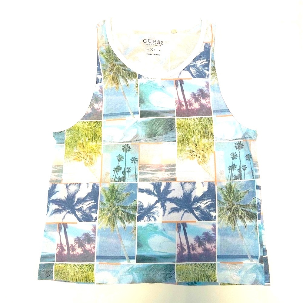Men’s | Guess | Graphic Tank Top | Blue & Green | S